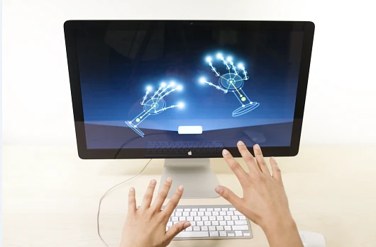 The Leap Motion sensor works on Macs running OS X 10.7 or higher, and PCs with Windows 7 or higher