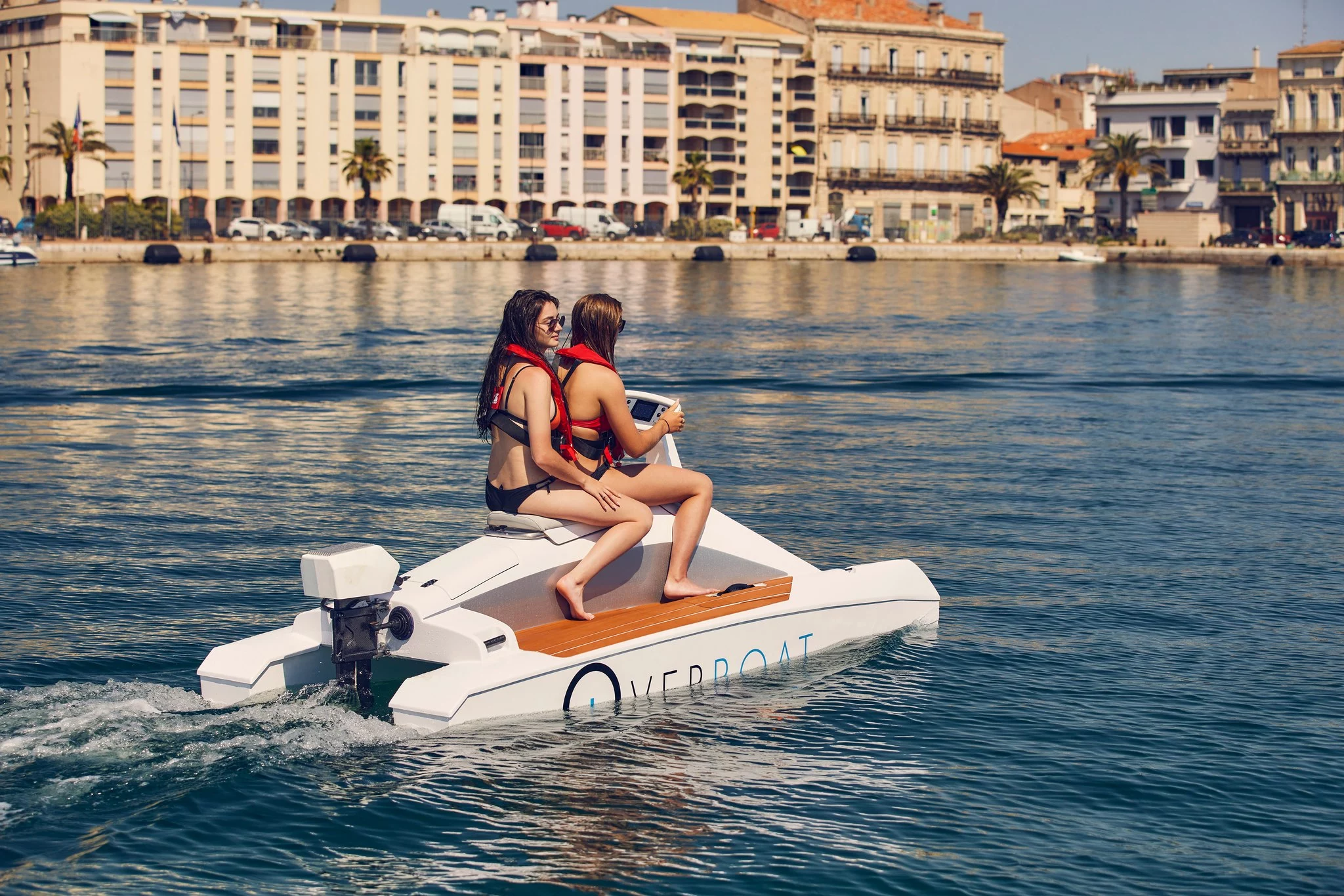 The Overboat C series is more like electric mini-cats, without the hydrofoils