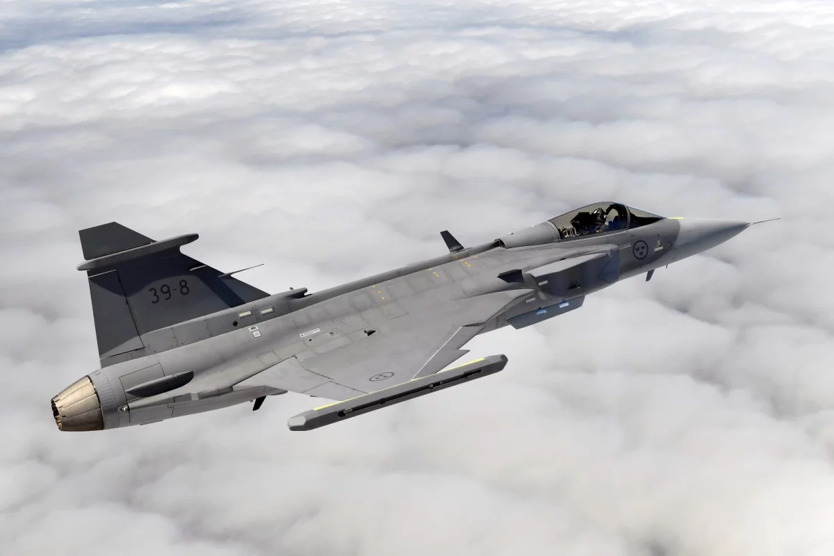 The Gripen E went supersonic for the first time during a test flight over the Baltic Sea