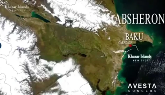 Site of the Khazar Islands development that would host the Azerbaijan Tower