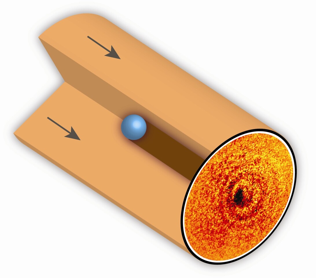 Researchers at Griffith University have taken the image of the shadow of a single ytterbium atom, paving the way to important advances in absorption imaging (Image: Griffith University)