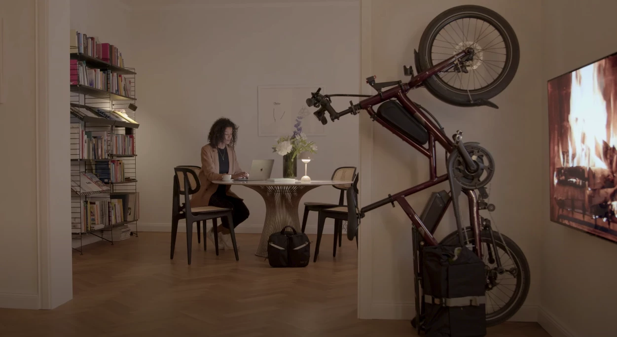 The Quick Haul has a "vertical parking" feature designed to make it easier to roll into an elevator or store in a small apartment