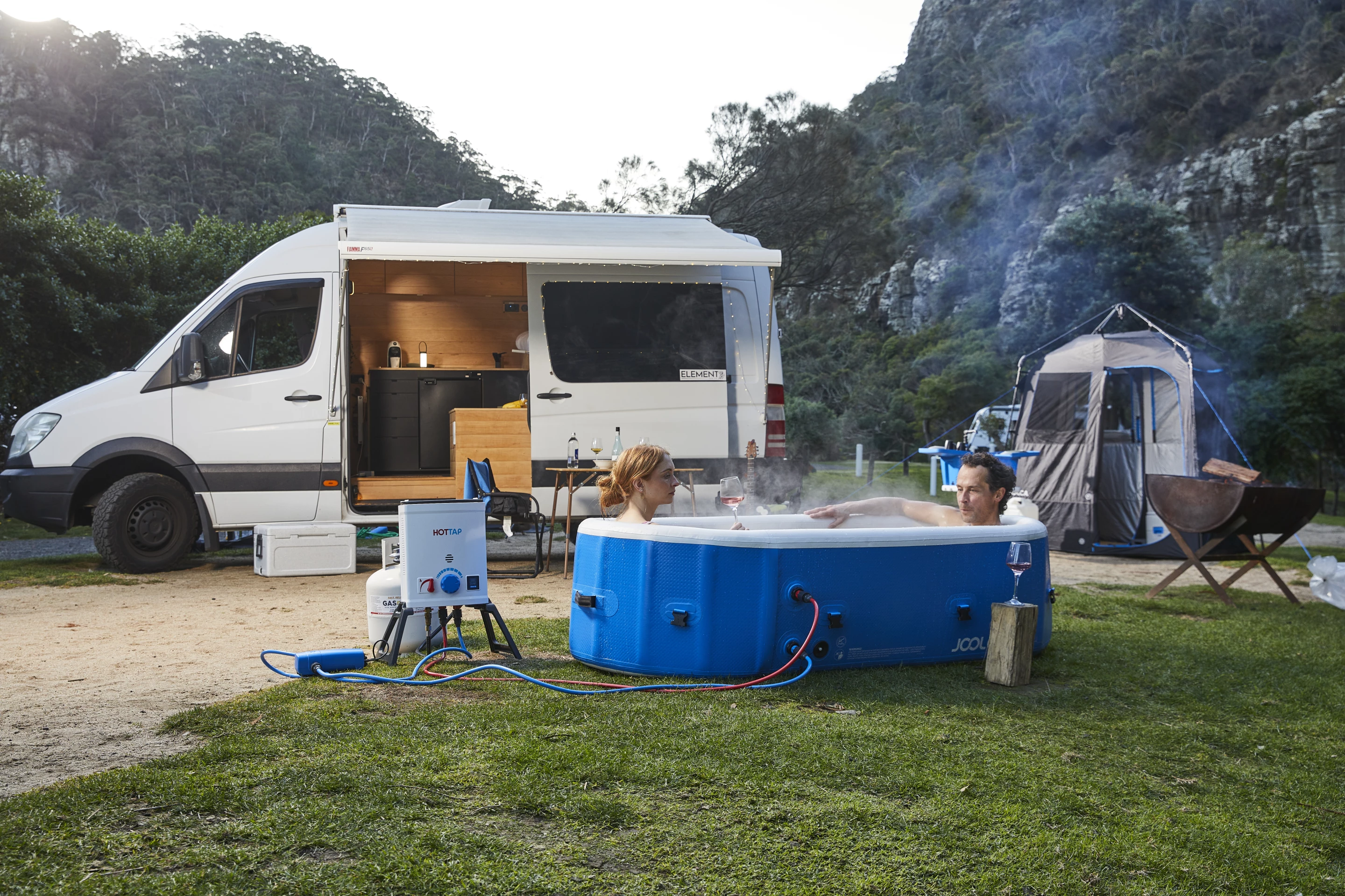 Joolca owners won't be backpacking around with the Hottub, and it's probably a bit much for a small car, but a truck, SUV, camper van, large motorhome or travel trailer might just have enough room for the extra luxury