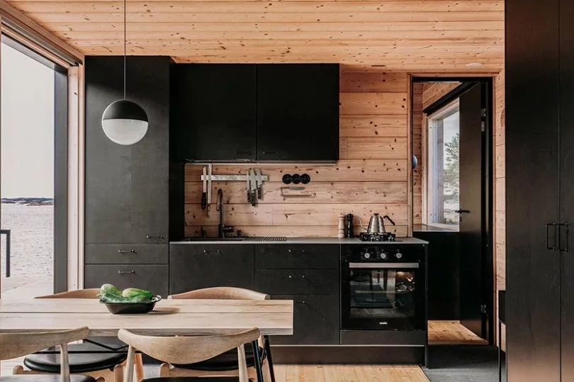 The main dwelling features a modern European kitchen