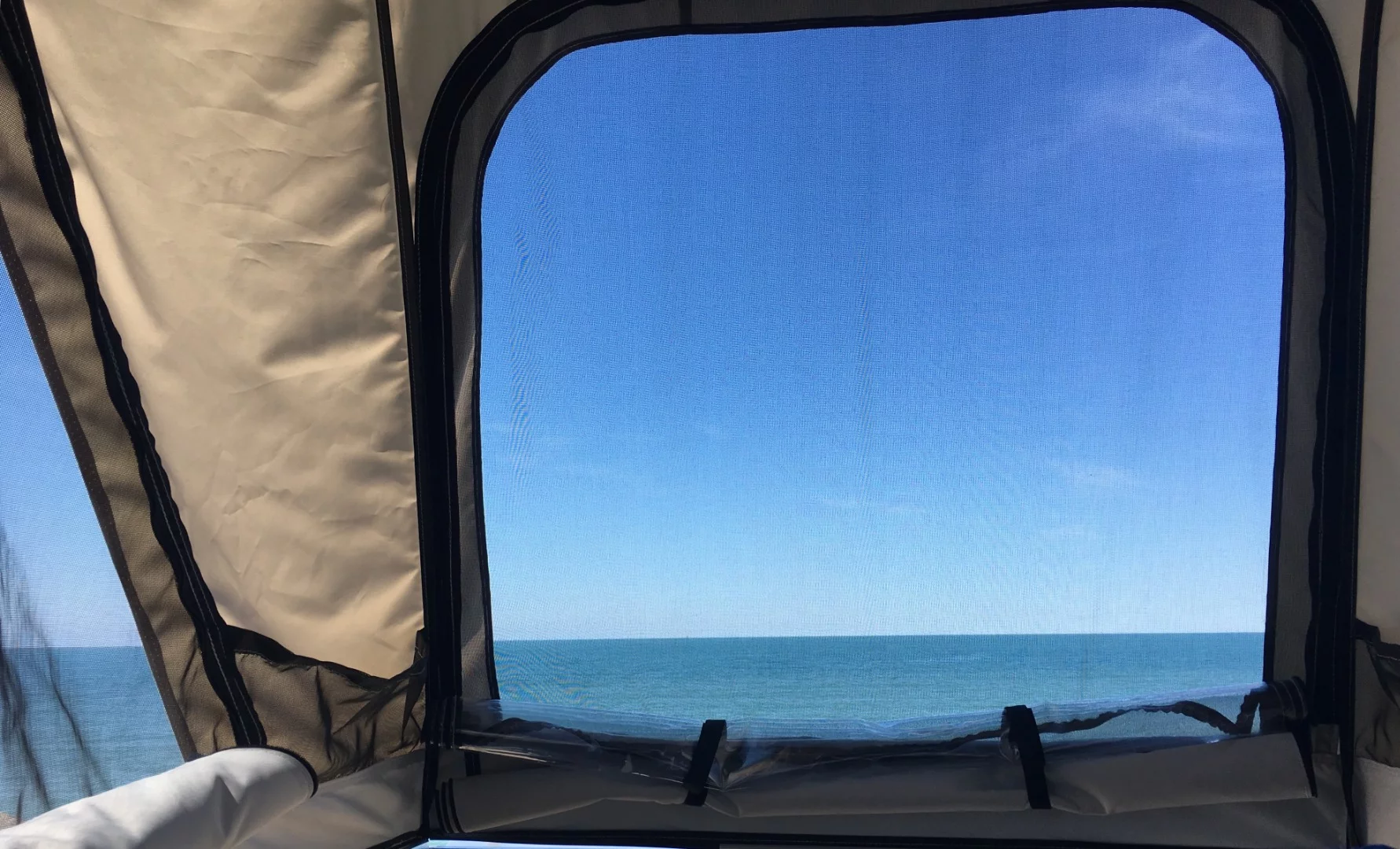 The large windows open