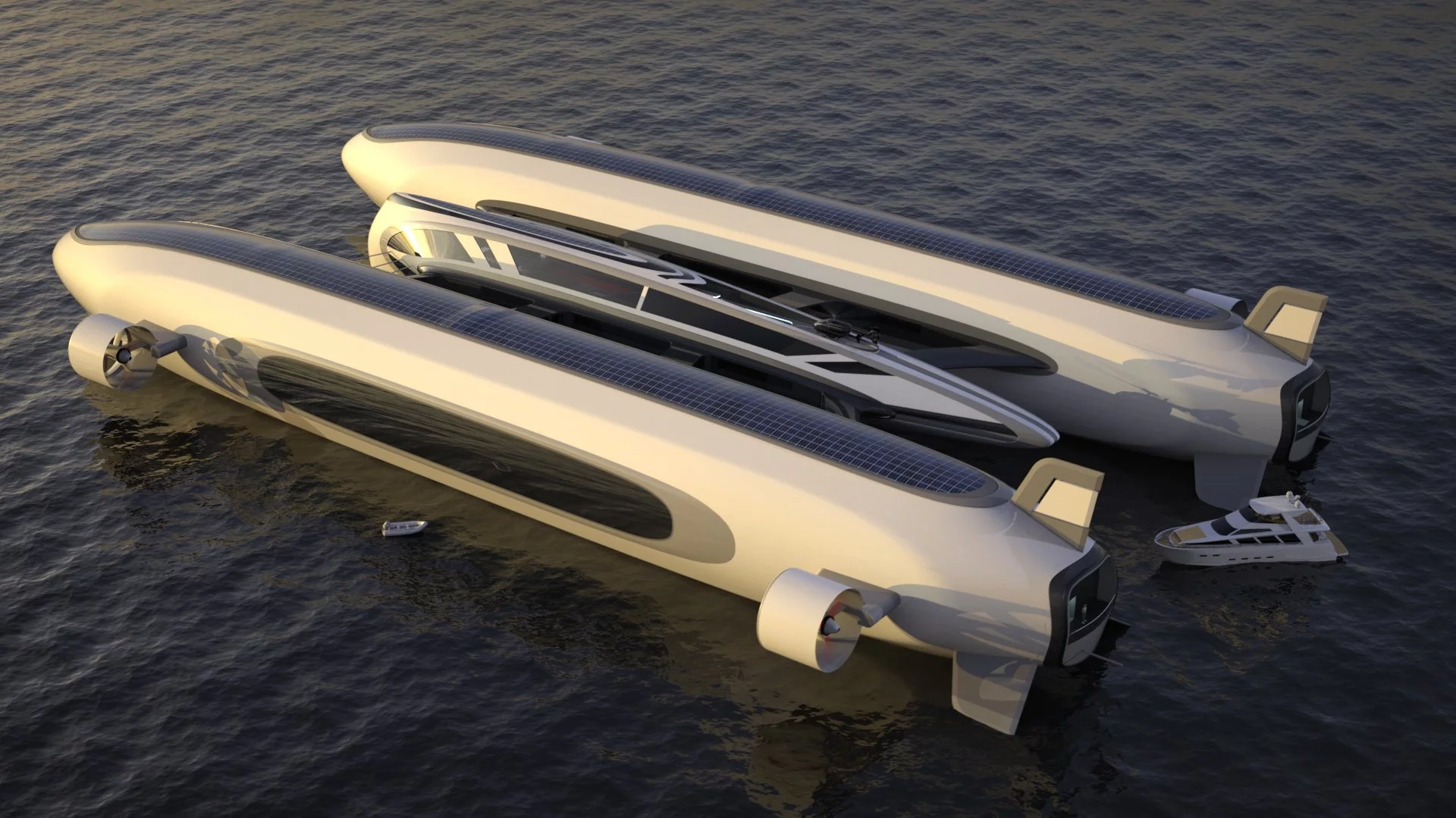 The Air Yacht is also designed to navigate (slowly) on water