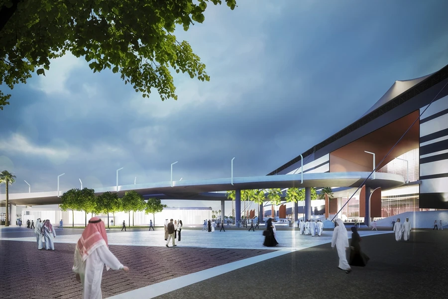 The stadium and its surrounding precinct are planned to be built using best practice energy-efficiency measures and green building materials (Image: Neoscape, Inc.)