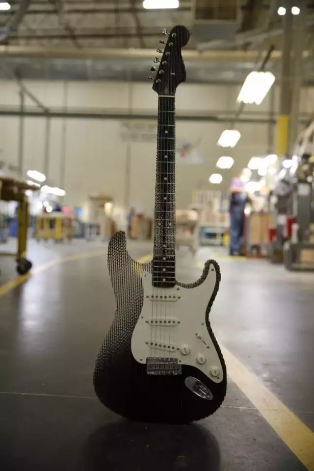 A fully playable cardboard Stratocaster