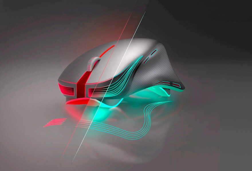 The design offers a subtle and comfortable 3D printed shape that lightly directs the hand to continually shift its position through a small spherical pivoting top shell