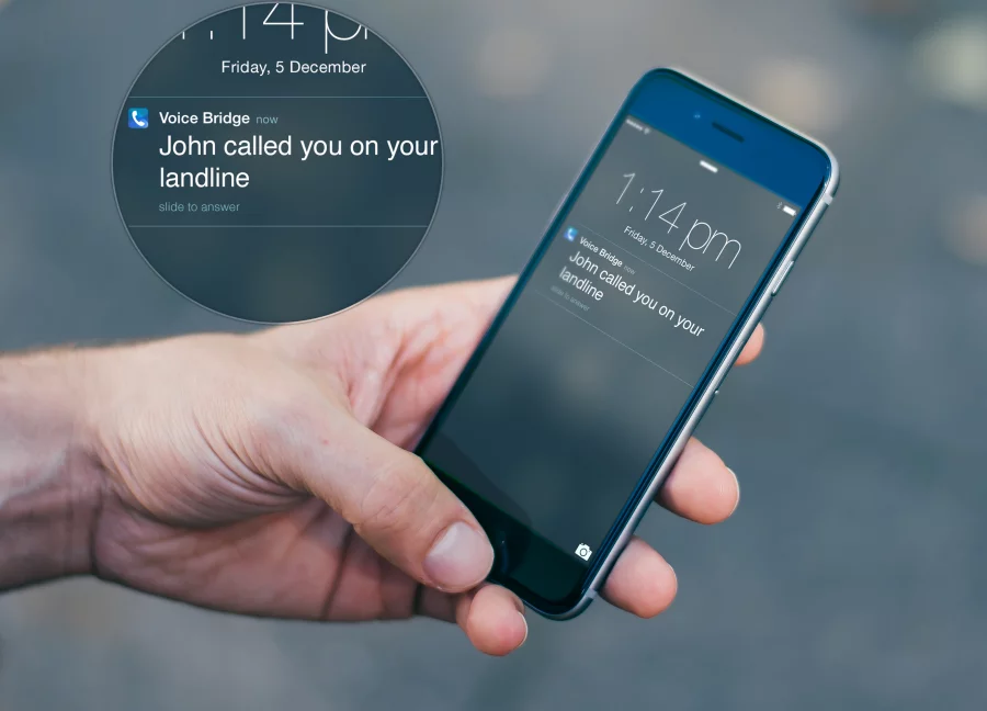The Swissvoice Voice Bridge lets mobile devices make and receive landline calls