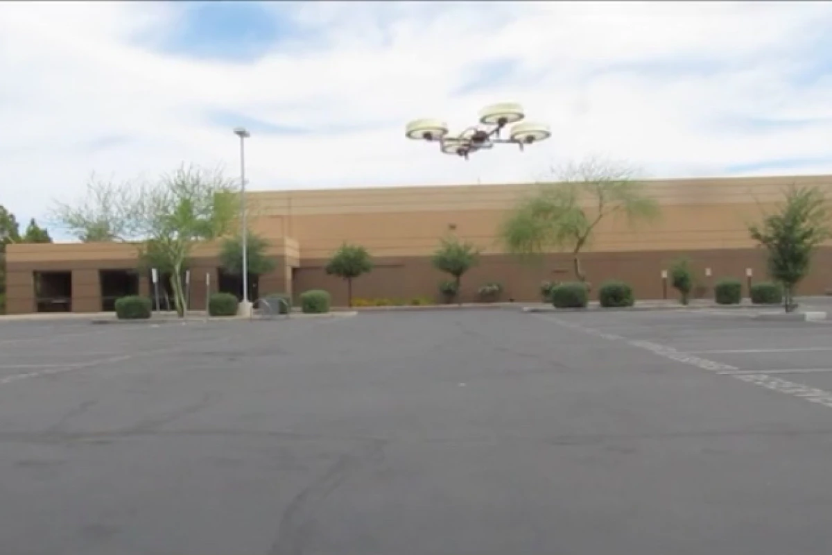 The prototype Whisper Drone in flight