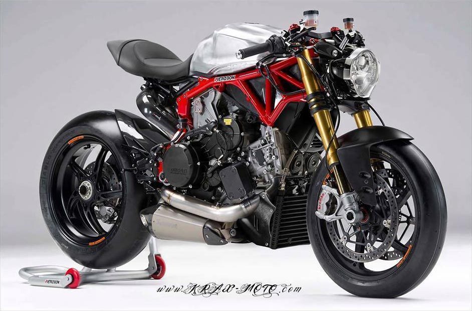 Krax-moto-com reinterprets the Pierobon frame kit into a Panigale Streetfighter concept