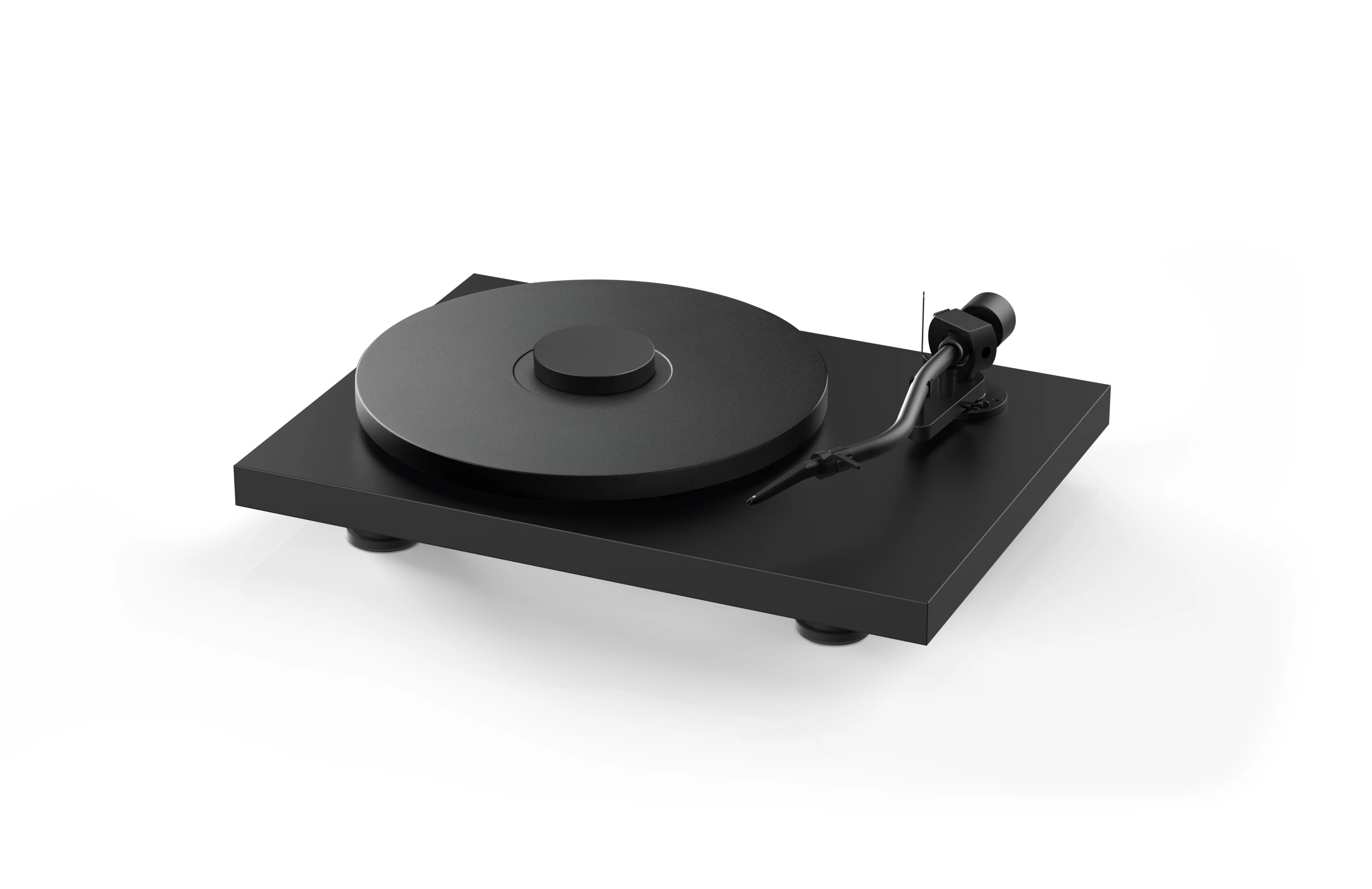 The Debut Pro S lacks visible controls to the front or top, there's no branding and you won't find any LEDs to distract you from the turntable's matte black goodness