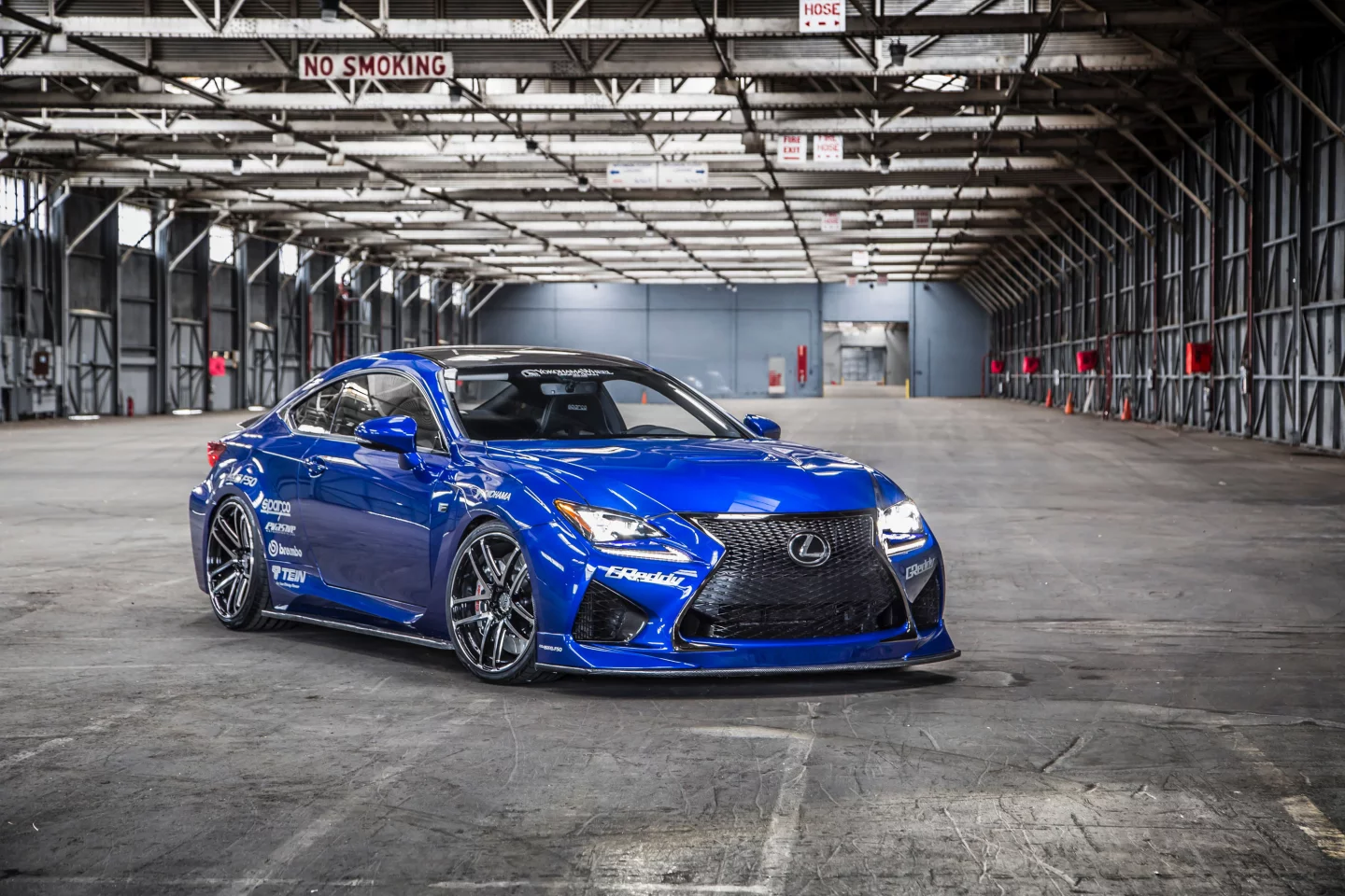 A Brembo braking kit helps keep the RC F's power in check