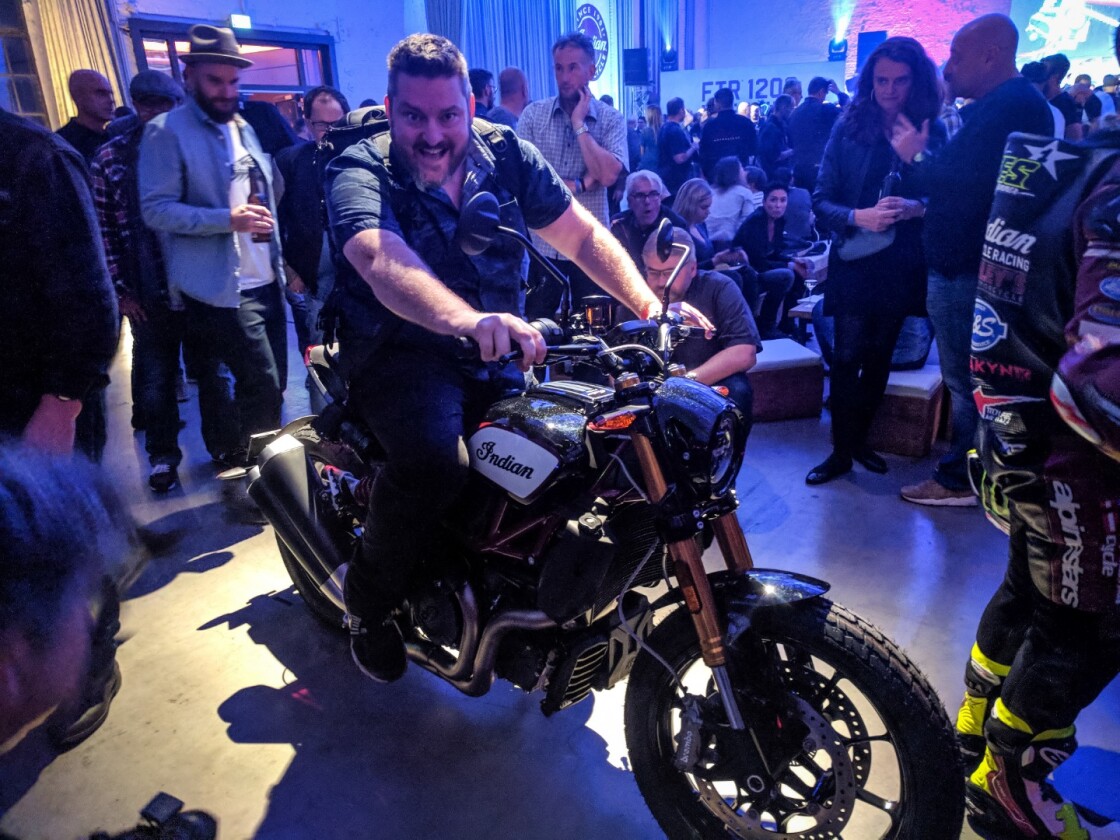 Loz takes a seat on the FTR1200