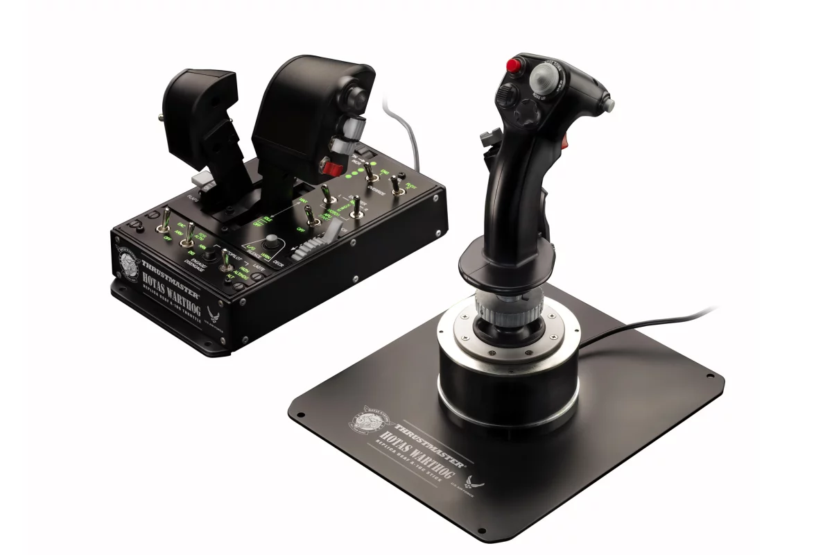 Thrustmaster's HOTAS WORTHOG flight simulation joystick and dual throttle system