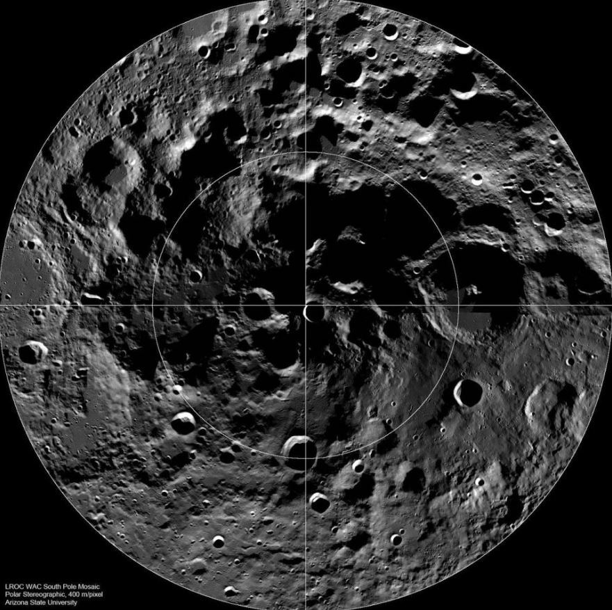 The south pole of the Moon