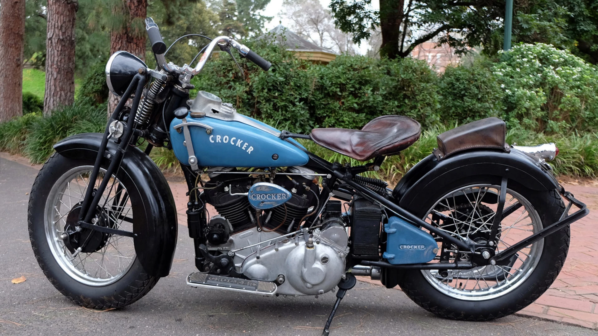 This 1938 Crocker Small Tank was passed in with what is undoubtedly the lowest high bid on a Crocker for many a year - $280,000. It was estimated to sell for $300,000 to $350,000 so reserve price was only $20,000 away and the bike appeared in excellent original condition as it has been mechanically restored but with great care taken to preserve it's patina and highly original condition. If it's still available, just remember that there are only 72 Crockers extant. Mecum Auction Page Link