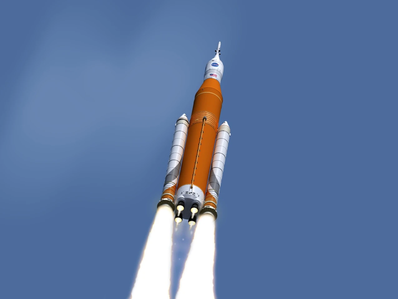 An artist's impression of NASA's Space Launch System (SLS)