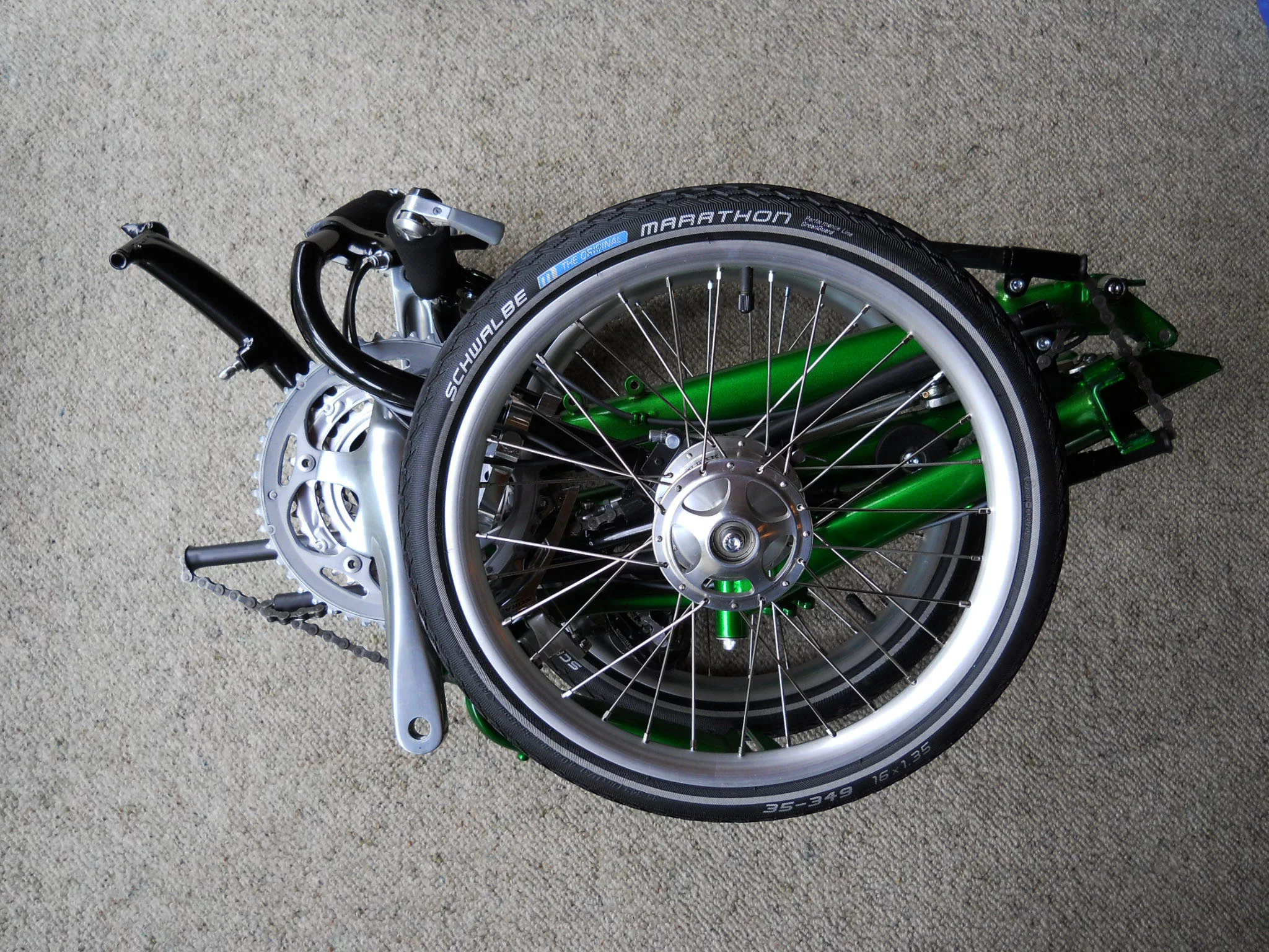 The Evolve recumbent trike reportedly folds up very small, very fast