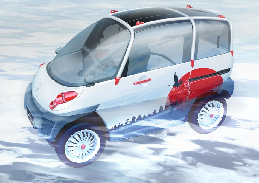 The Concept One has limited amphibious ability for emergency situations (Image: FOMM)