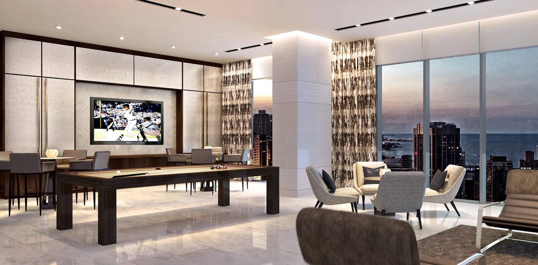 Residents at the Vista Tower have access to a games room