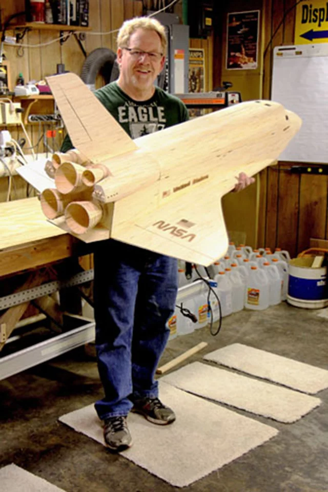 Acton also constructed a matchstick Space Shuttle Atlantis