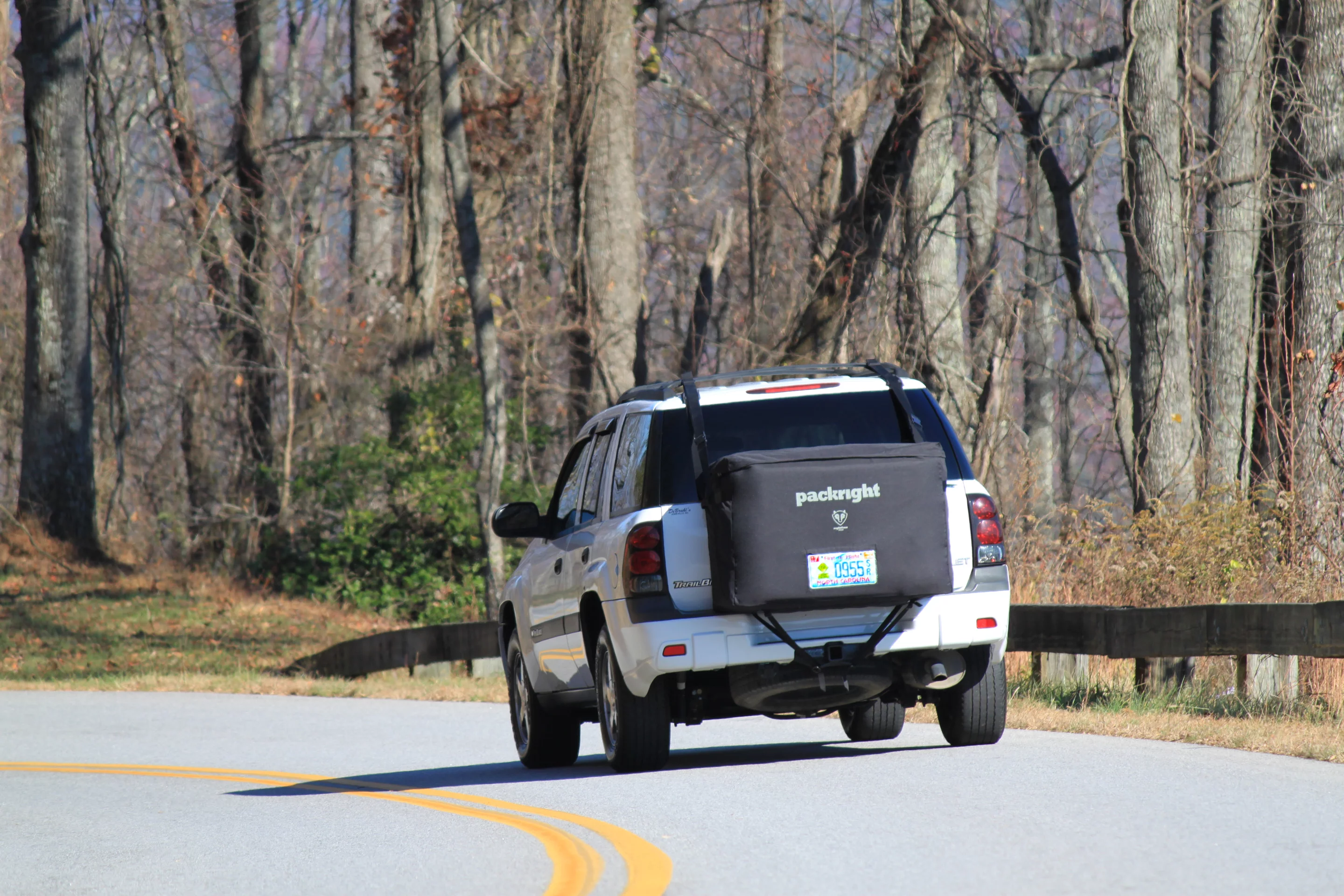 Strap your gear to the back of your car and increase your gas mileage over a rooftop box