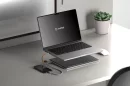 The tapered Edge power bank slides under a laptop and provides charging power on the move