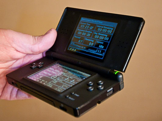 The Open Camera Control Auto Exposure Bracketing app on a modified Nintendo DS