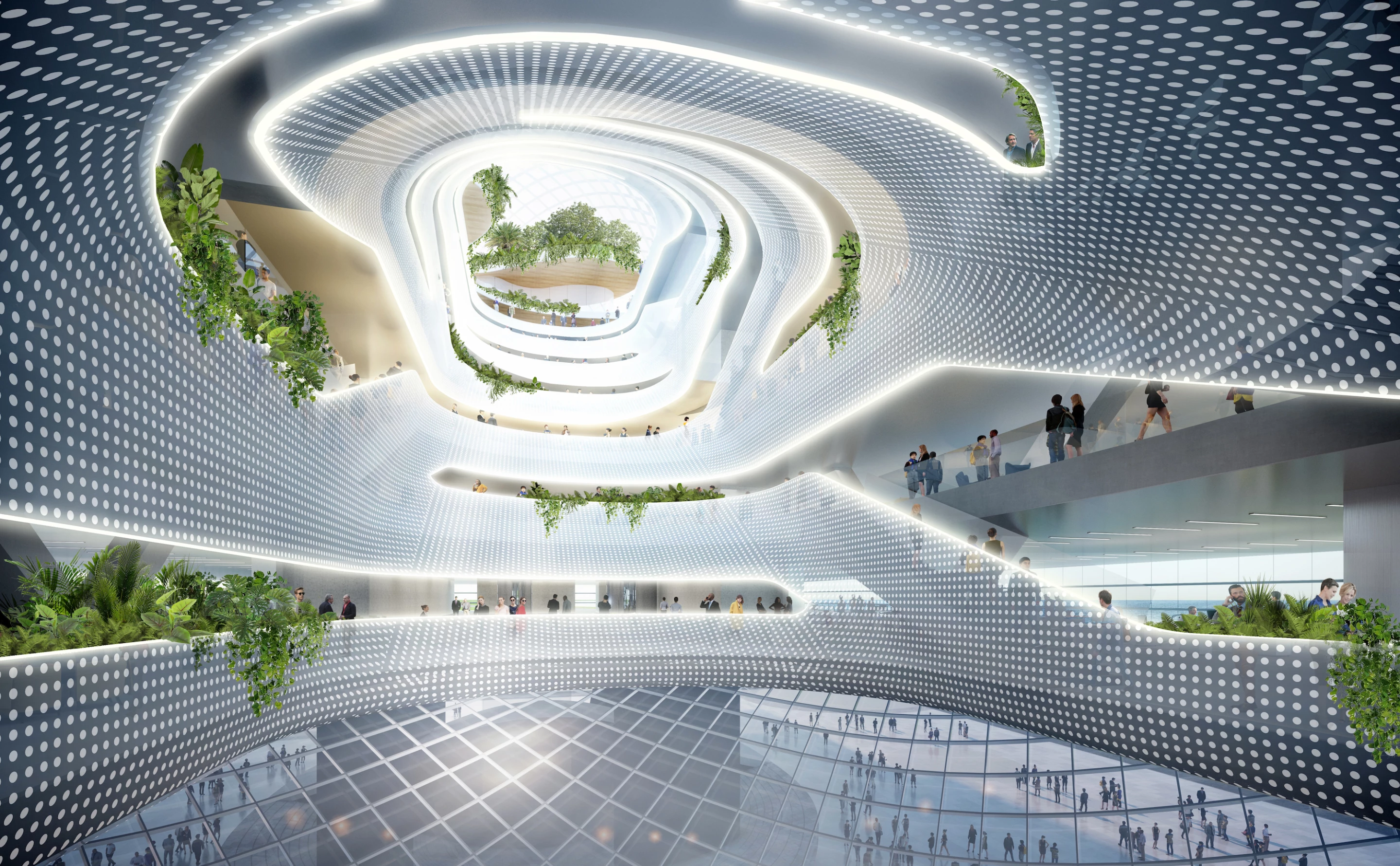 "The Shenzhen Wave is conceived of as a piece of city, responding to its context, and integrating with the local community," says Büro Ole Scheeren