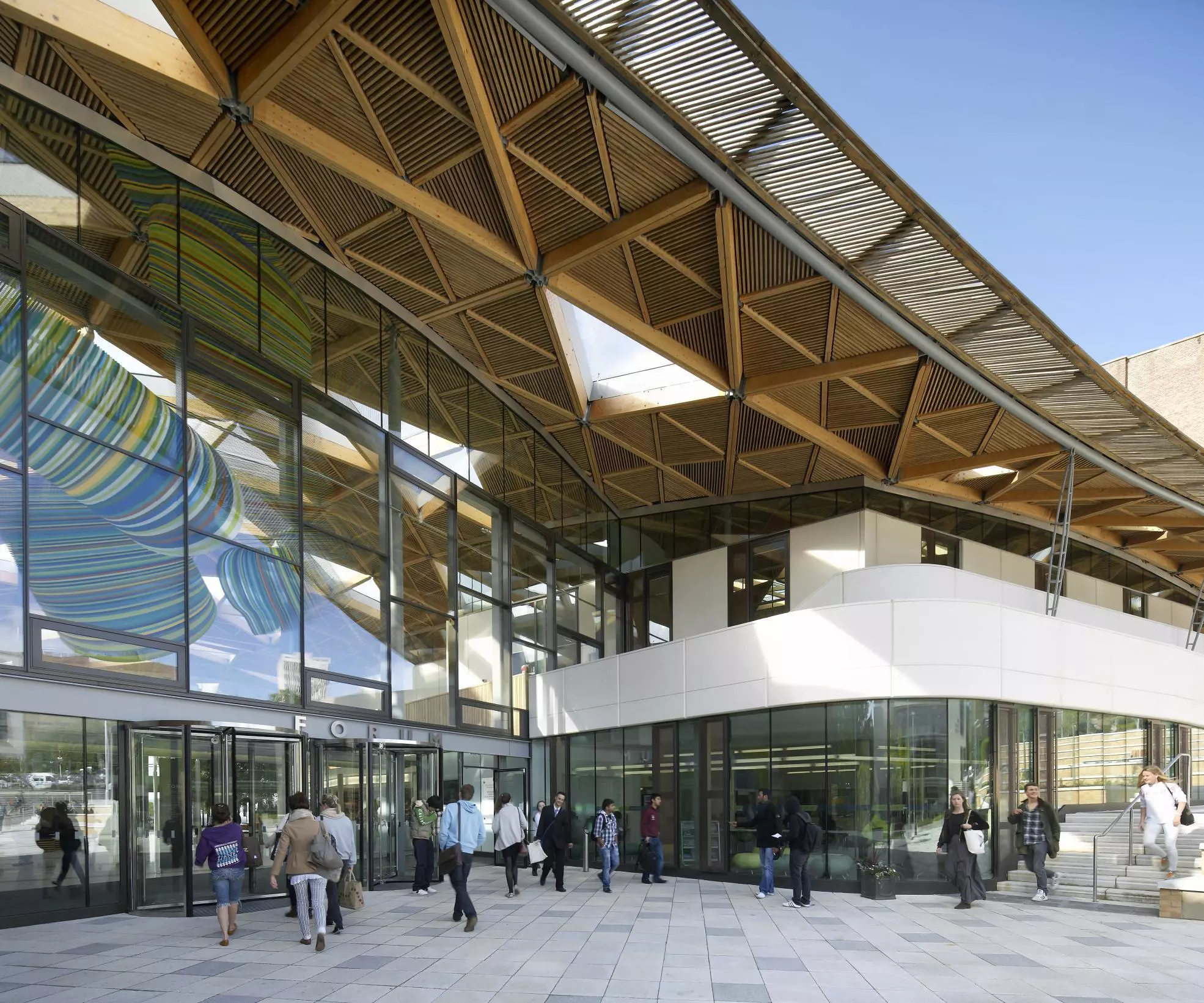 Buro Happold also won the Education and Healthcare Structures award for structural design of the University of Exeter Forum (Photo: Hufton+Crow)