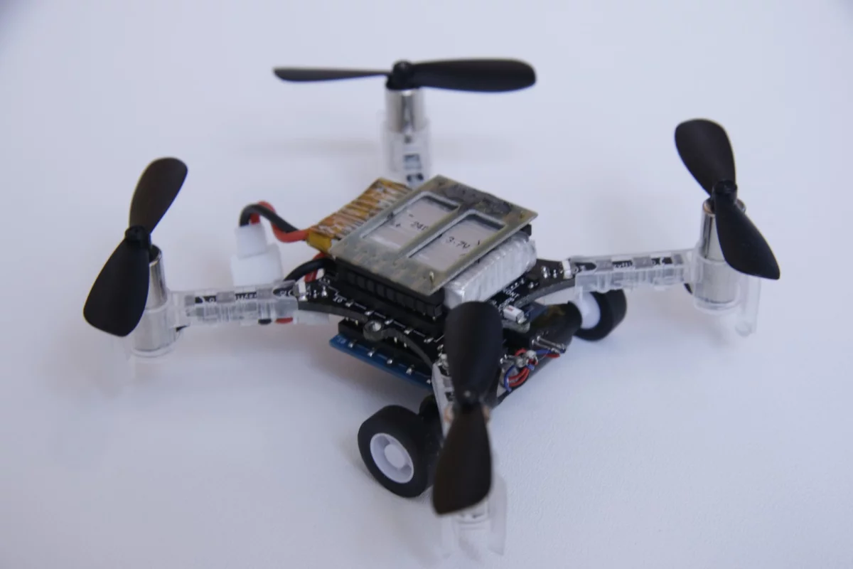 One of the flying/road-going quadcopters