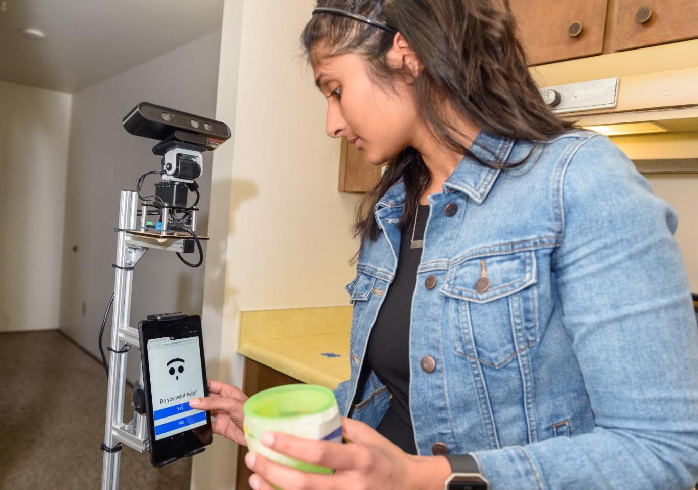 The assistive robot features a tablet interface
