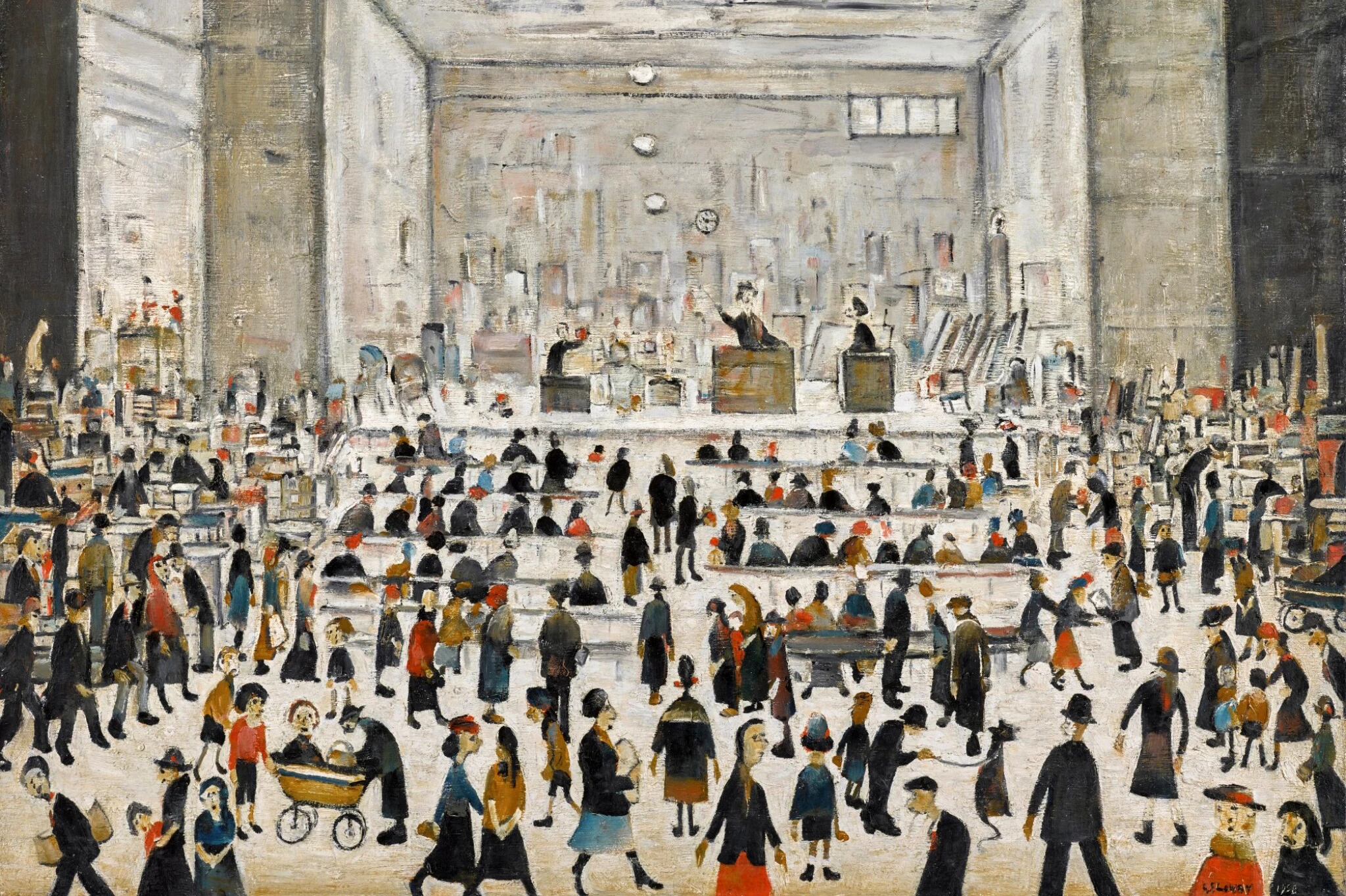 "The Auction" (1958) by Laurence Stephen Lowry, sold for £2,556,000 ($3,418,650) at Sotheby’s on 23 November 2021