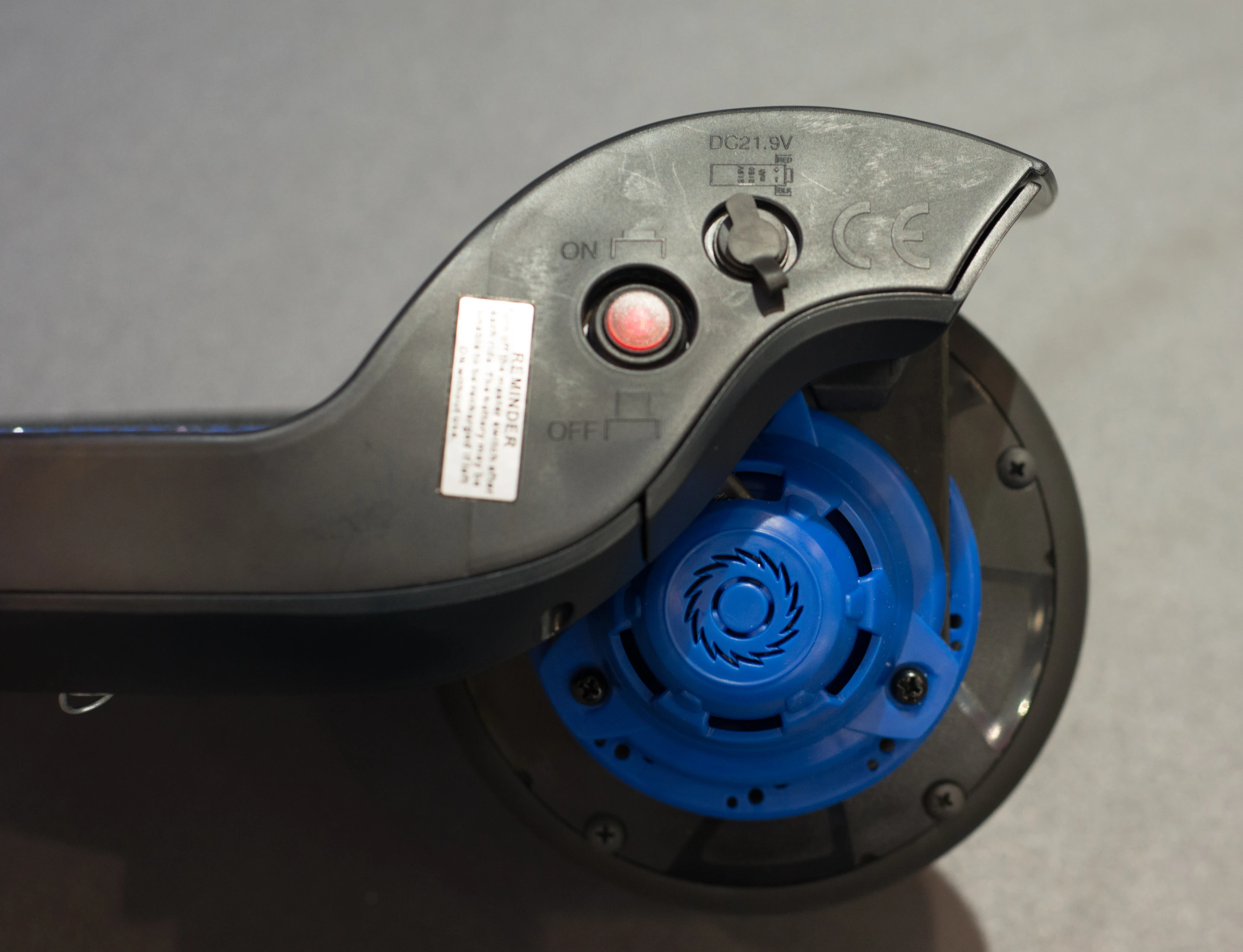 The Razor RipStik Electric features a lithium battery and an in-wheel hub motor