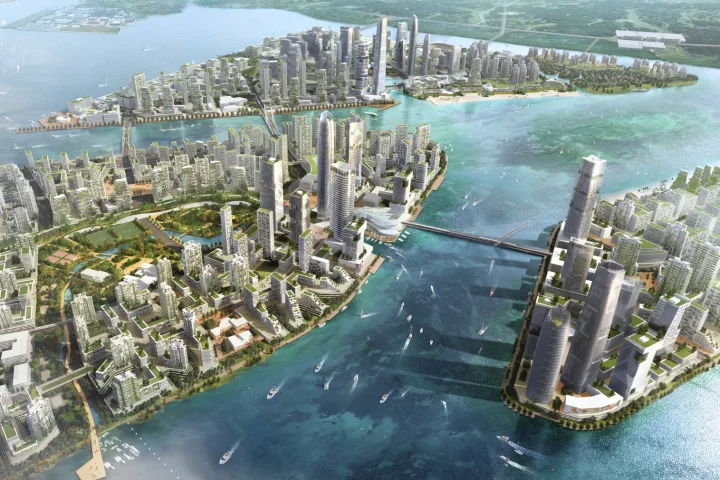 The development spans over 1,386 hectares (3,424 acres) and is expected to take over 20 years to complete