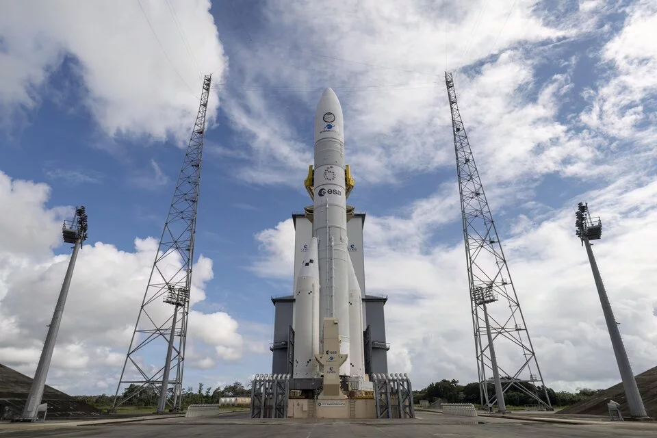 Ariane 6 on the pad awaiting launch