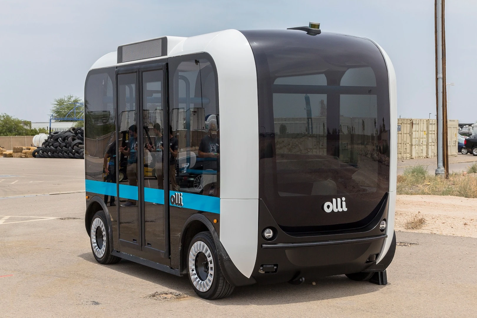 Local Motors demonstrated the autonomous bus for the first time at the opening of its new facility just outside the nation's capital