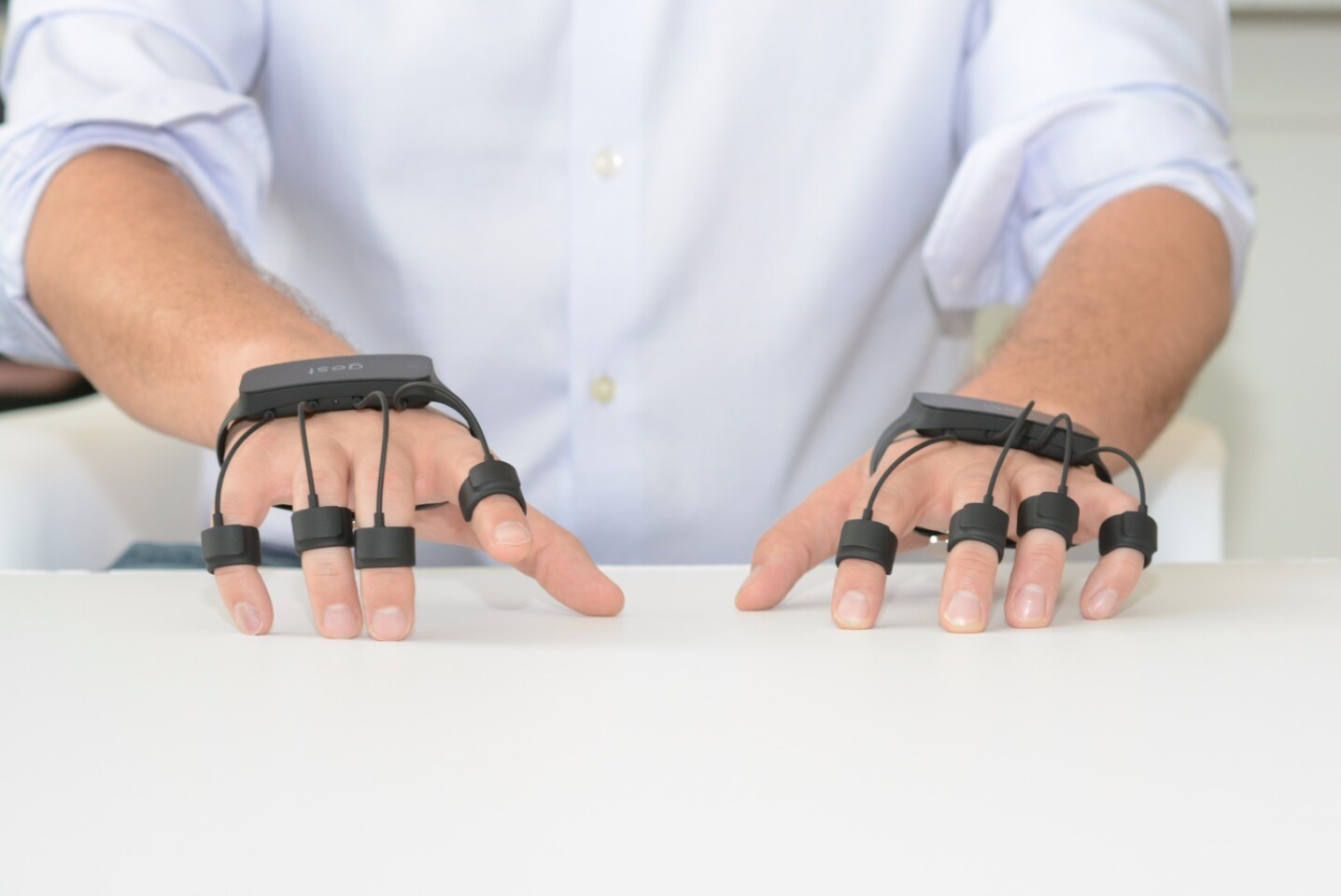 It's only at the experimental stages, but two Gests may allow typing on any surface