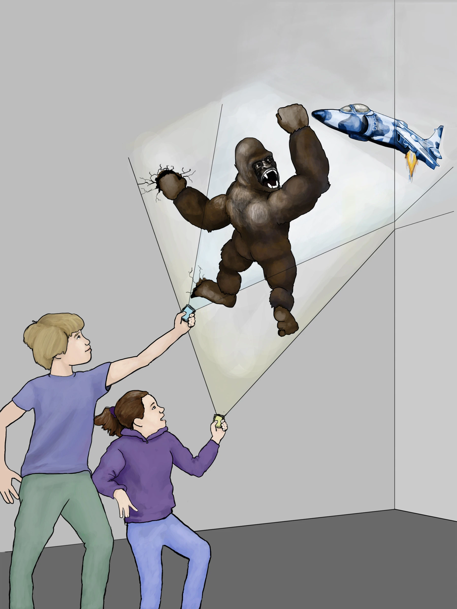 An illustration of what the SidebySide Gorilla game could ultimately look like (Image: Disney Research)