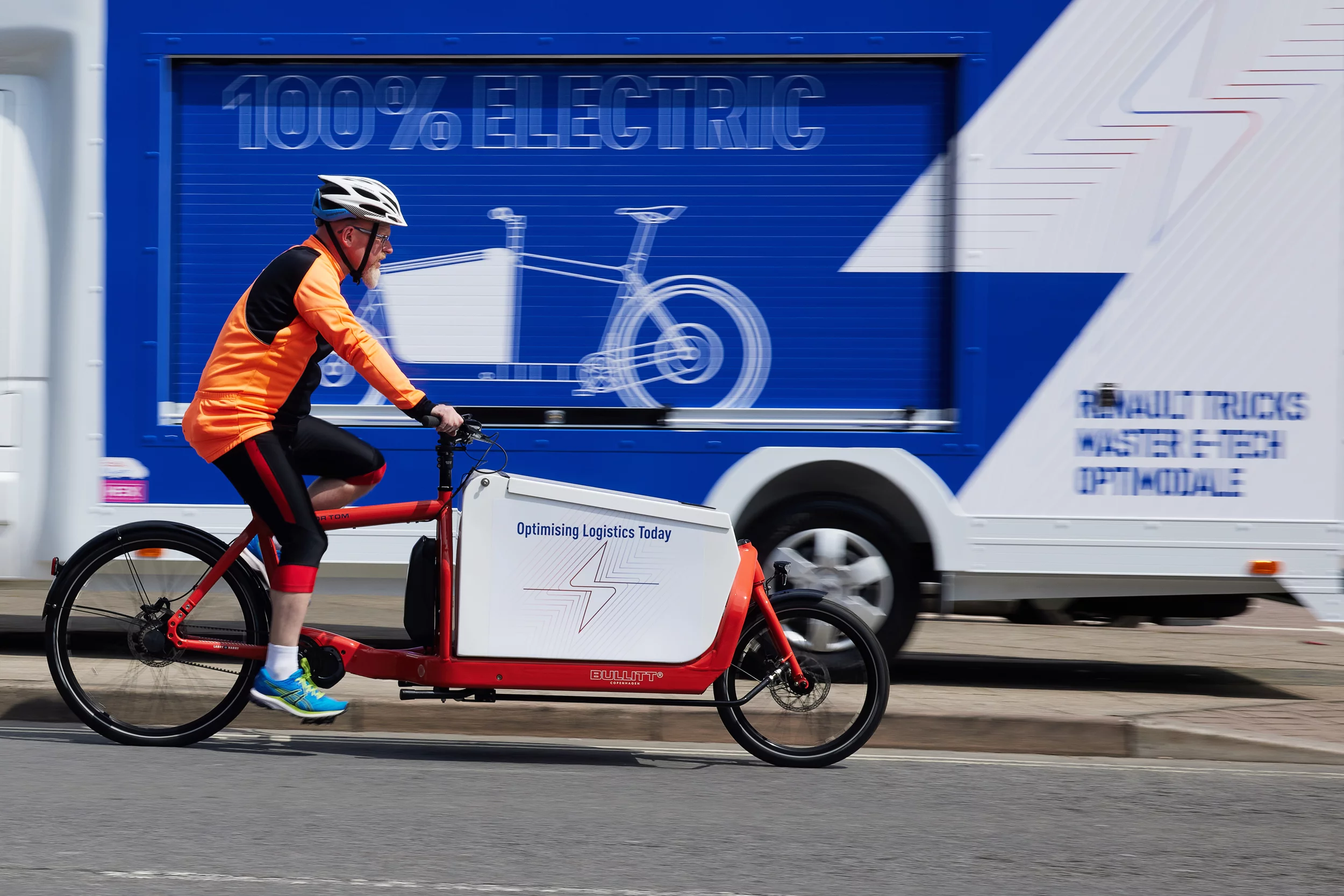 The Bullitt cargo ebike will be used to deliver small packages around a neighborhood, and has a per-charge range of up to 50 km