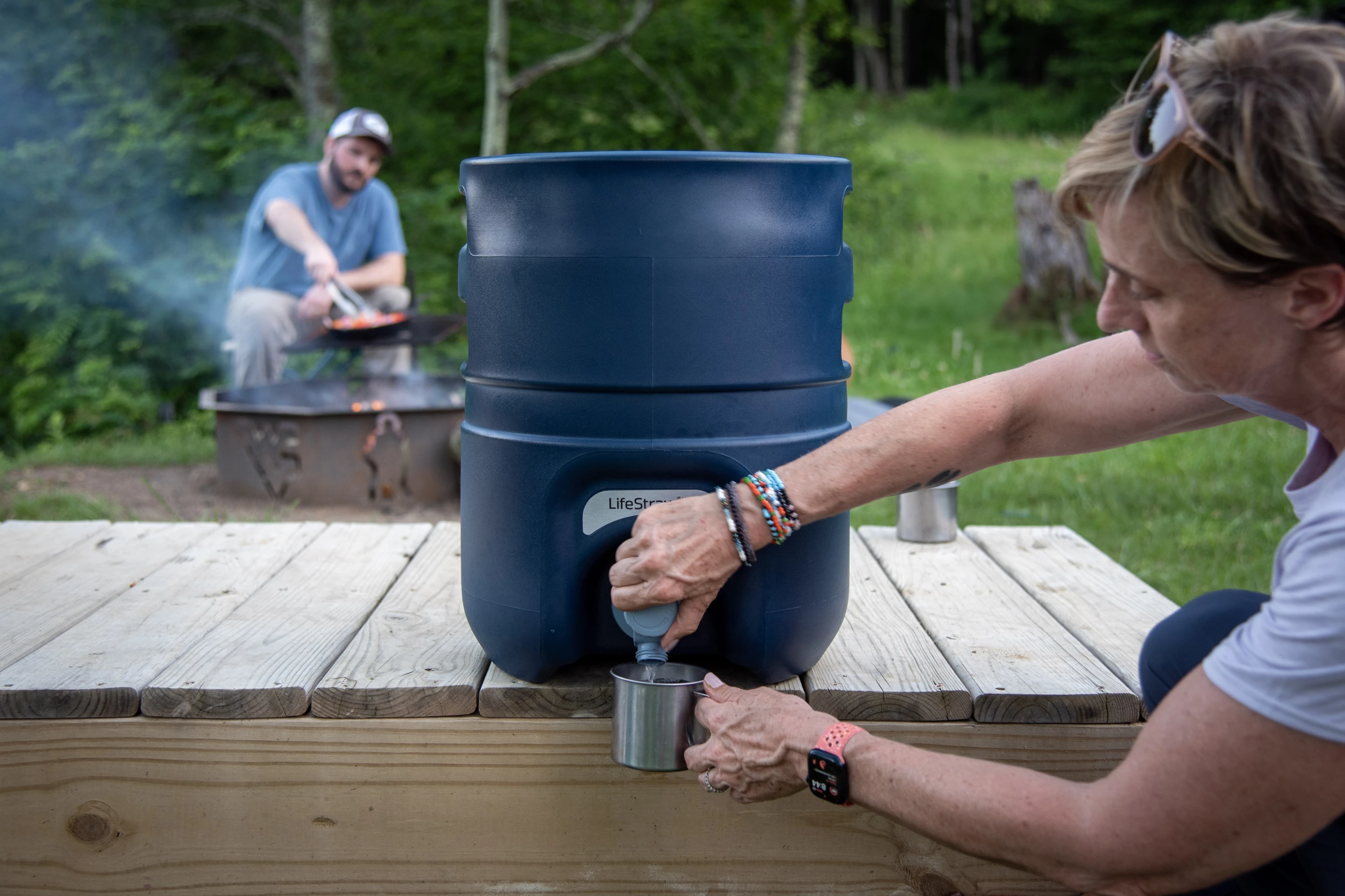 Once the Escape is pumped and pressurized, it works just like a regular water jug – only this one fully purifies the water right before it pours