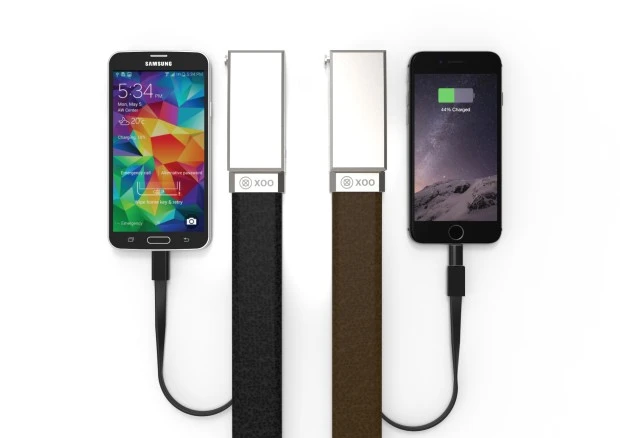 You charge your phone via a MicroUSB cable which remains hidden until it's needed