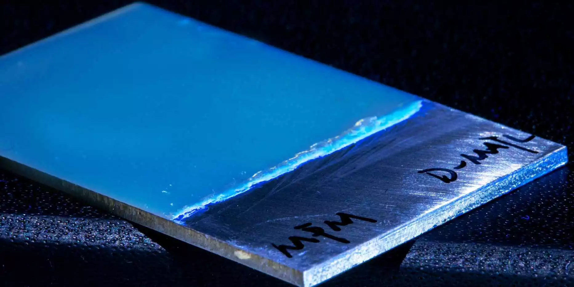 A metal plate coated in a new anti-corrosion polymer