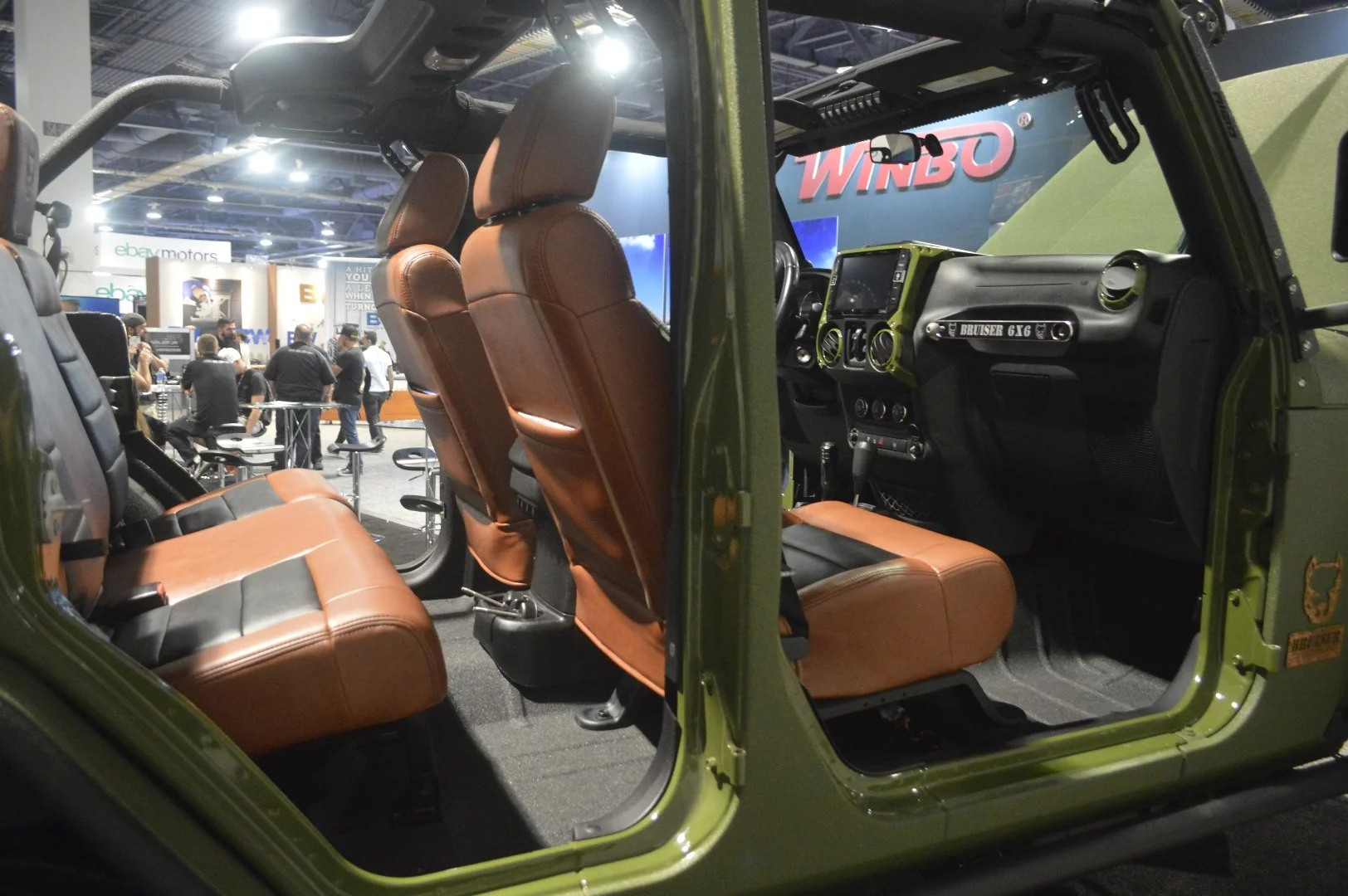 A peek inside the Bruiser 6x6, which inclues Katzkin leather seats and JL Audio speakers/amp/subwoofer