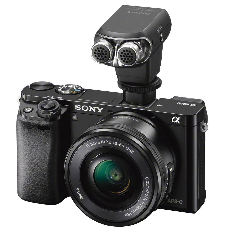 Sony's multi interface shoe on the Sony Alpha A6000 can be used to attach accessories including microphones or external flashes
