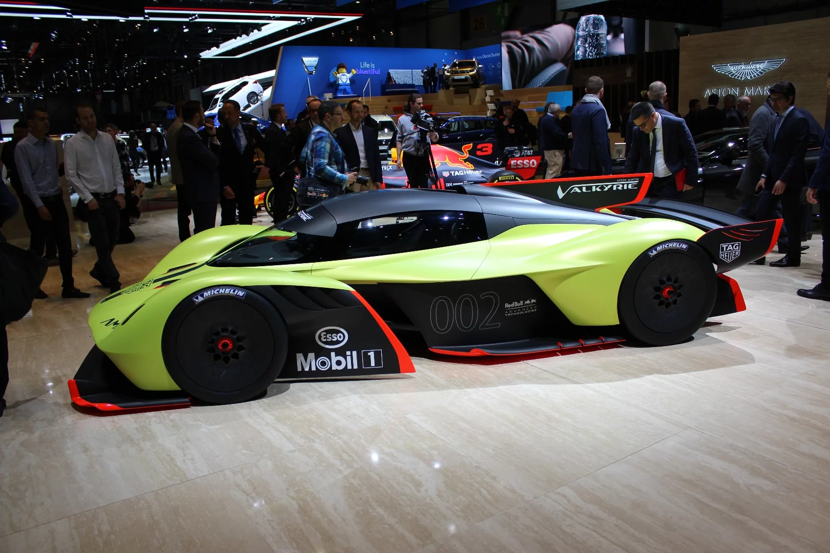 The Aston Martin Valkyrie AMR Pro weighs only 1,000 kg (2,205 lb) and creates more downforce than it weighs