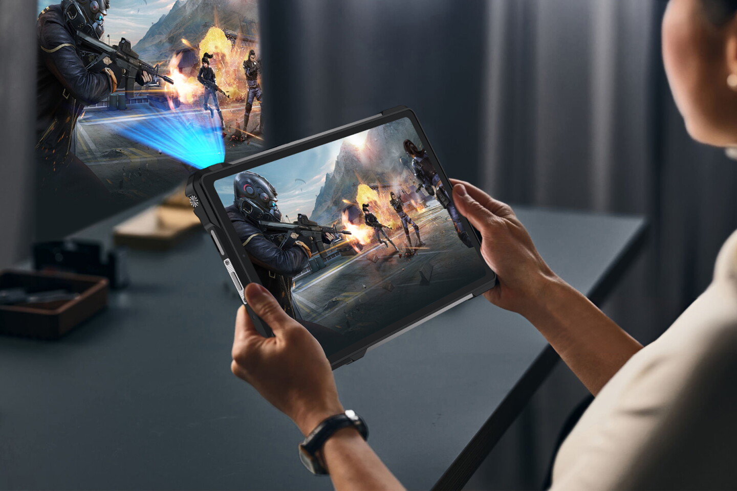 The Tank Pad's pico projector puts out just 100 lumens but is pitched as "perfect for entertainment and presentations, projecting a clear image up to 150 inches"