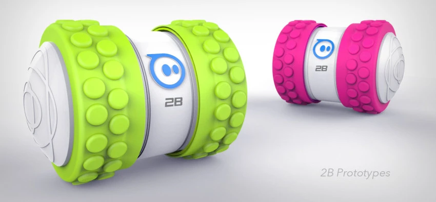Interchangeable wheels, tires and hubcaps mean the Sphero 2B can cope with multiple terrains